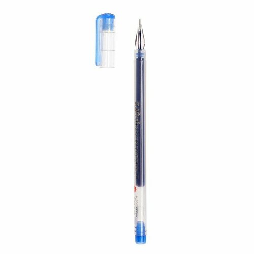 Ручка гелевая Кристалл 0.38 мм, синий, корпус прозрачный, безстержневая, игольчатый пишущий узел(12 шт.)
