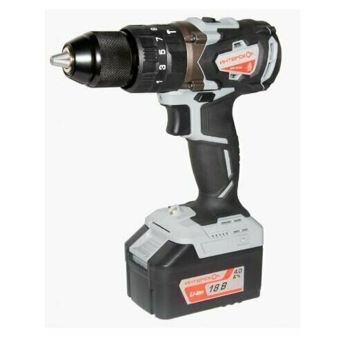 Дрель-шуруповерт аккумуляторная ИНТЕРСКОЛ ДАУ-1318В ударная бесщёточный привод Li-ion АПИ 18В 60Нм без АКБ и ЗУ кейс 839600₽