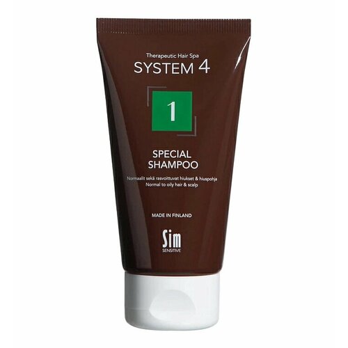 терапевтический шампунь 1 для нормальной и жирной кожи головы system 4 1 special shampoo 75 мл System 4, Терапевтический шампунь №1, для нормальной и жирной кожи головы, 75 мл