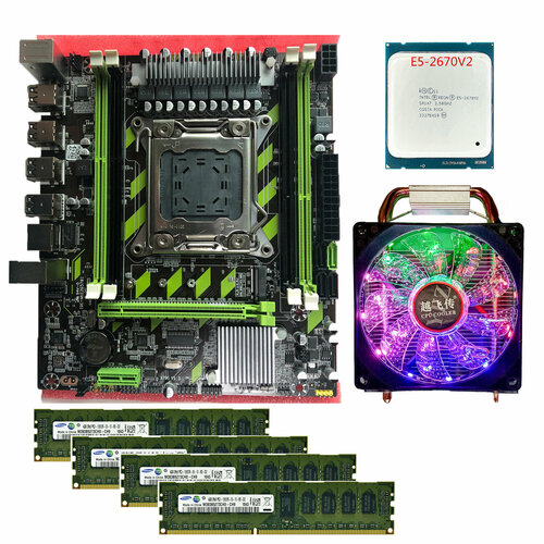 материнская плата atermiter x79 rs7 сокет 2011 поддержка xeon e5 v1 и v2 Комплект материнская плата Atermiter X79 RS7 сокет 2011 + процессор 10 ядер Xeon E5-2670 v2 + Кулер 3-pin + 16Гб памяти DDR3