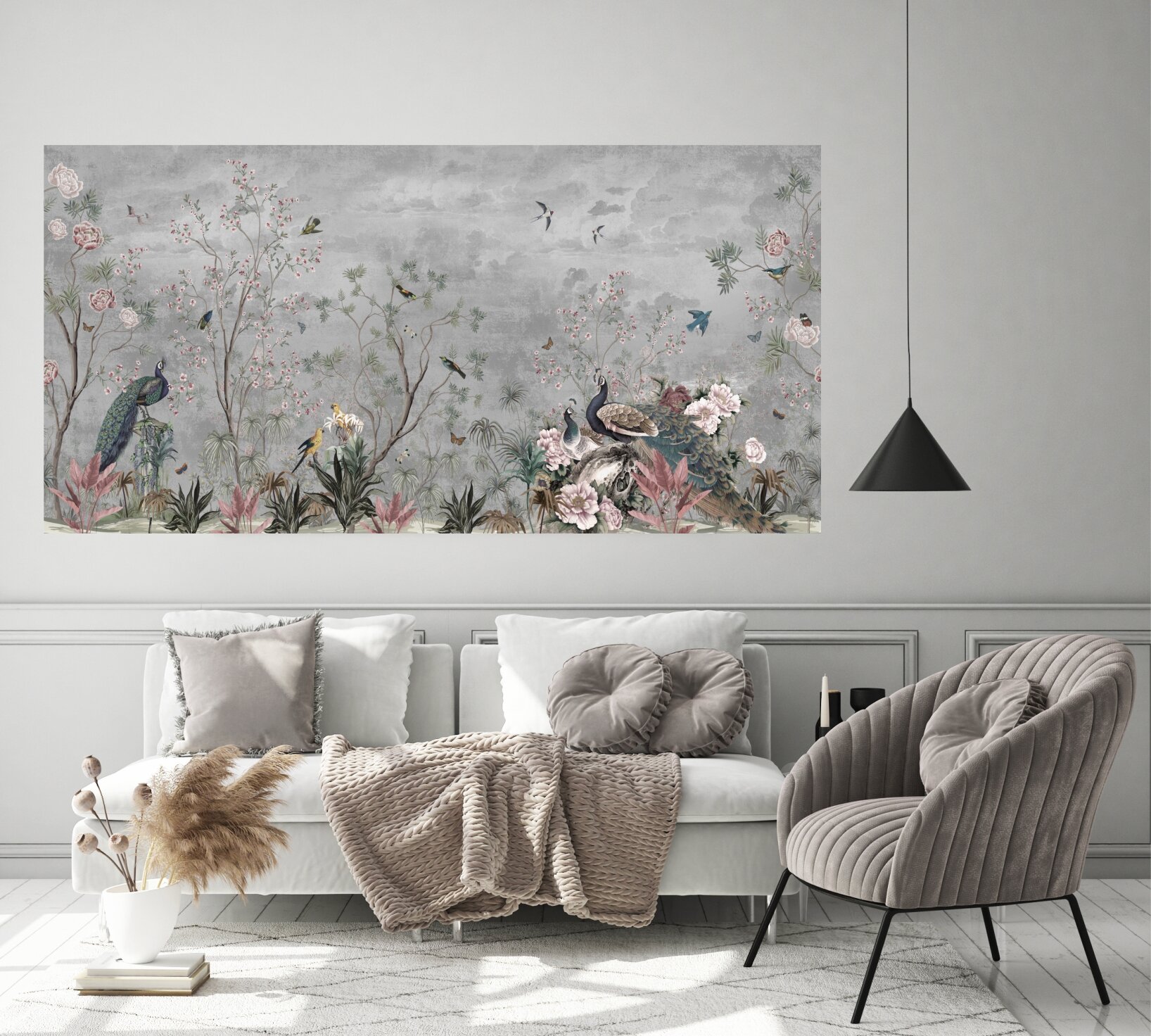 фото Фотообои "Павлины" 100*200 см. /Флизелиновые фотообои
