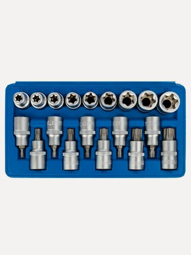 Изображение товара VR50200 Набор головок и головок со вставками TORX 1/2", 19 пр.
