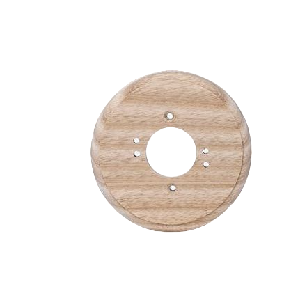 фото Ретро. Одиночная накладка для установки накладных розеток и выключателей на бревно и блокхаус диаметром 200 мм, ясень