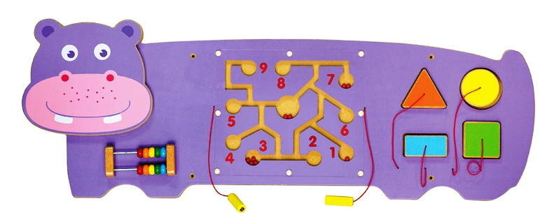 Настенная игрушка-бизиборд Viga Toys Бегемот (50470) - фото №6
