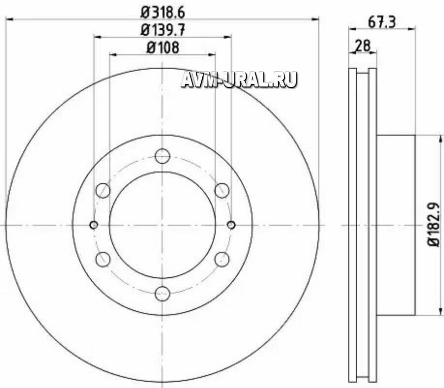 NISSHINBO ND1023K Диск тормозной | перед |