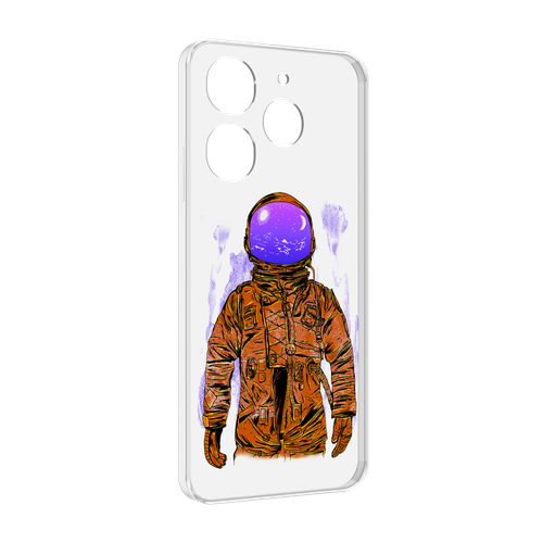 Чехол MyPads нарисованный мужчина в скафандре для Tecno Spark 10 Pro задняя-панель-накладка-бампер