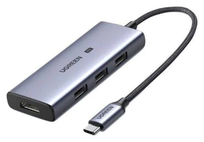 UGREEN Док-станция UGREEN CM500-90376; USB-C to HDMI (8K@60Hz) +2*USB-C (3.2) + 2*USB-A (3.2), без порта для питания PD