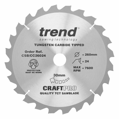 Trend Пильный диск 260 мм 24 зуба CSB/CC26024