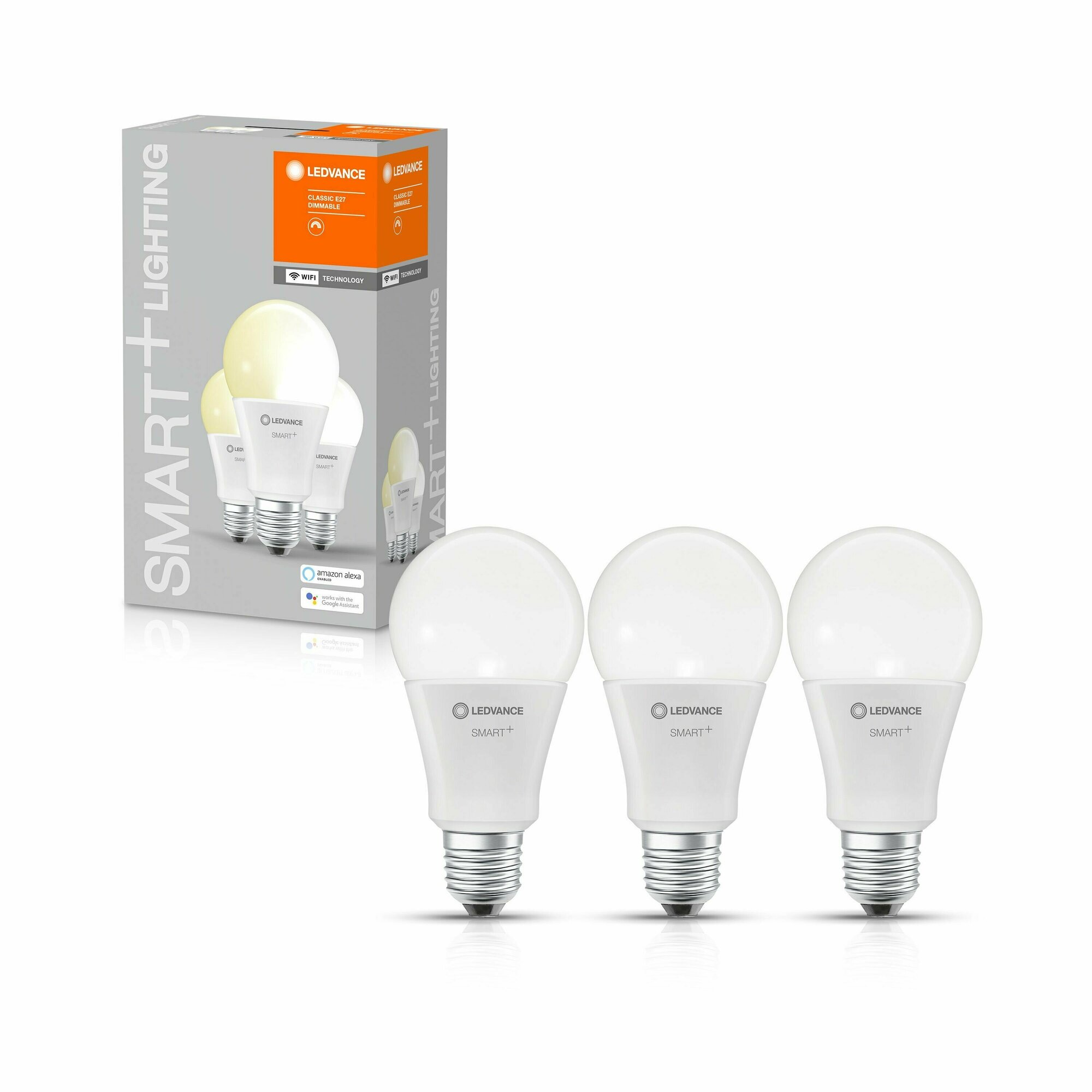 Умная лампочка диммируемая Ledvance / Osram SMART+ A, 1521лм, 14Вт, 2700К, теплый свет, E27, светодиодная - комплект 3 шт