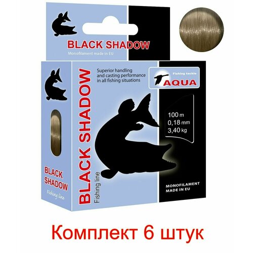 фото Леска для рыбалки aqua black shadow 0,18mm 100m ( 6 штук )