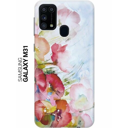 Ультратонкий силиконовый чехол-накладка для Samsung Galaxy M31 с принтом Акварельные цветы ультратонкий силиконовый чехол накладка для samsung galaxy s20 с принтом акварельные цветы