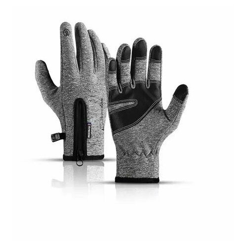 мужские и женские лыжные перчатки непромокаемые теплые флисовые перчатки для катания на лыжах и сноуборде зимние спортивные варежки Перчатки Kyncilor, размер L, черный, серый
