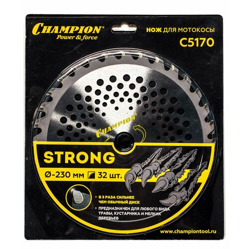 нож для триммера champion c5174 Нож для триммера CHAMPION C5170 Strong 32/230/25,4 зубцы из твердого сплава