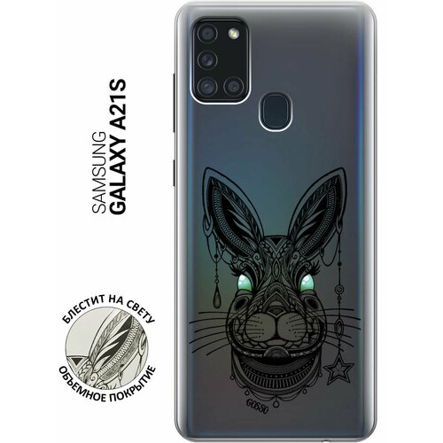Ультратонкий силиконовый чехол-накладка Transparent для Samsung Galaxy A21s с 3D принтом Grand Rabbit ультратонкий силиконовый чехол накладка для samsung galaxy m31 с 3d принтом grand rabbit