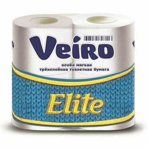 Туалетная бумага VEIRO Elite c тиснением 4 рул. 3 слоя