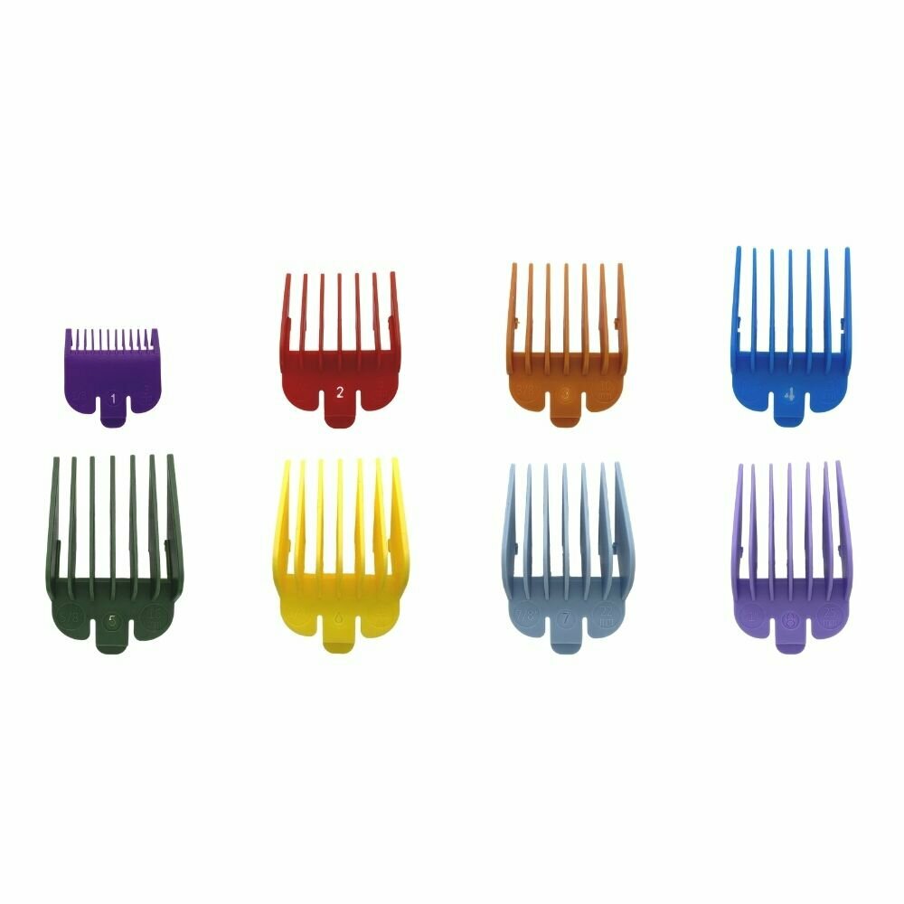 Набор насадок DiBiDi для машинки для стрижки пластик, разноцветные (8 шт) - фотография № 1
