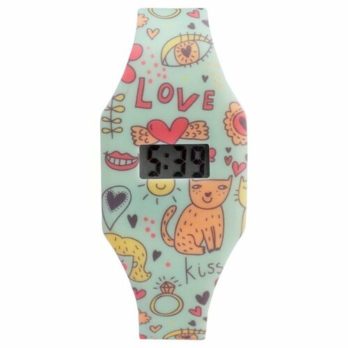 Часы наручные электронные детские Роботы ремешок l-225 см желтый 44300₽