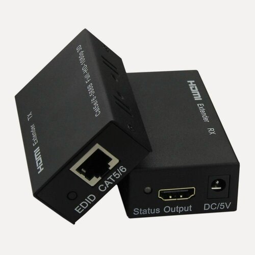 Изображение товара Активный HDMI удлинитель на 60 метров по витой паре Cat 5e/6, обжатие 568B, FullHD, 1080p, 3D