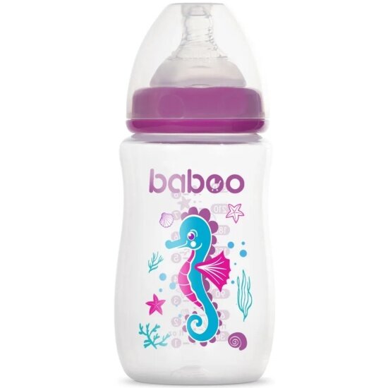 Бутылочка Baboo 3-114 Sea life фиолетовый 250 мл 3 мес+