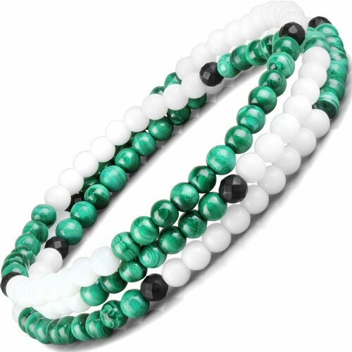 фото Браслет everiot, агат, размер 21 см, зеленый