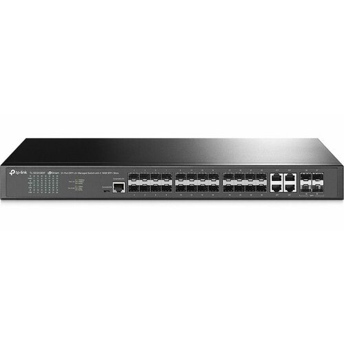 Коммутатор TP-Link Управляемый с 20 гигабитными портами SFP JetStream 24-Port SFP L2 Managed Switch with 4 10GE SFP Slots 5940000₽