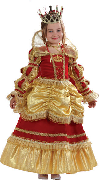 Детский карнавальный костюм Королевы золотая для девочки Батик, рост 146 см