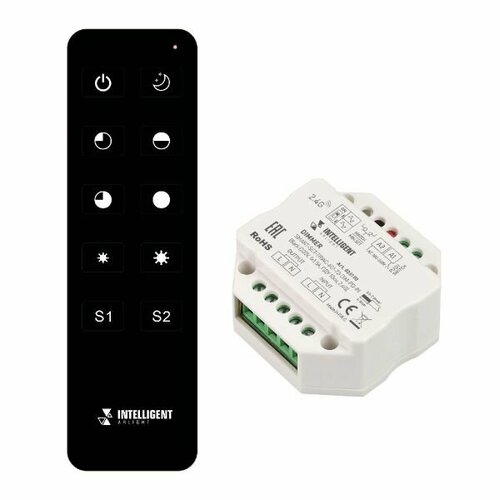 Диммер Arlight SMART-SET-TRIAC-601-72-DIM-PD-IN Black (230V, 1x1.5A, ПДУ 10кн, 2.4G) 036190 диммер arlight smart set triac 601 72 dim pd in black 230v 1x1 5a пду 10кн 2 4g 036190