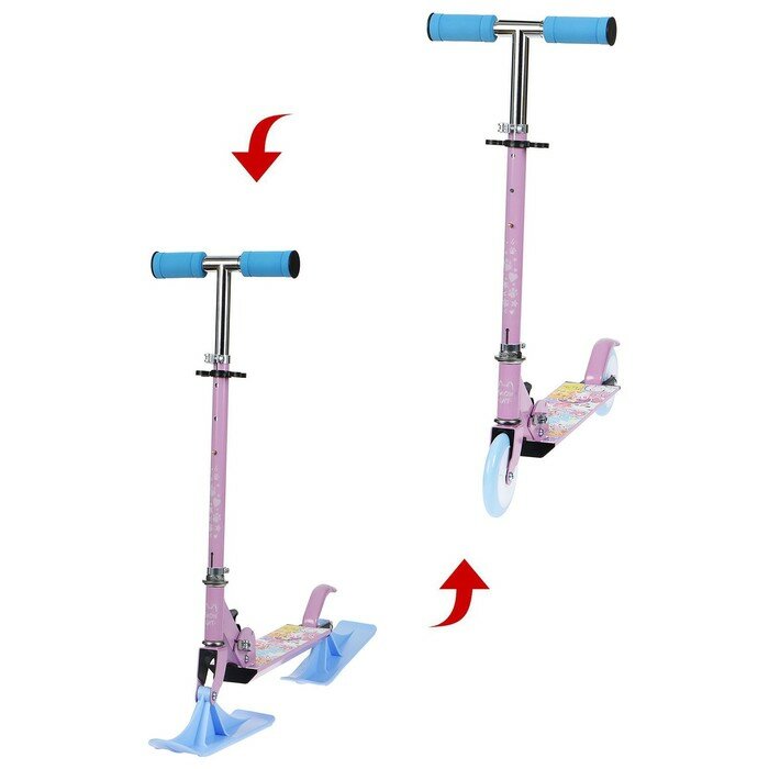 Самокат-снегокат 2 в 1 Snow Cat, колёса 120 мм