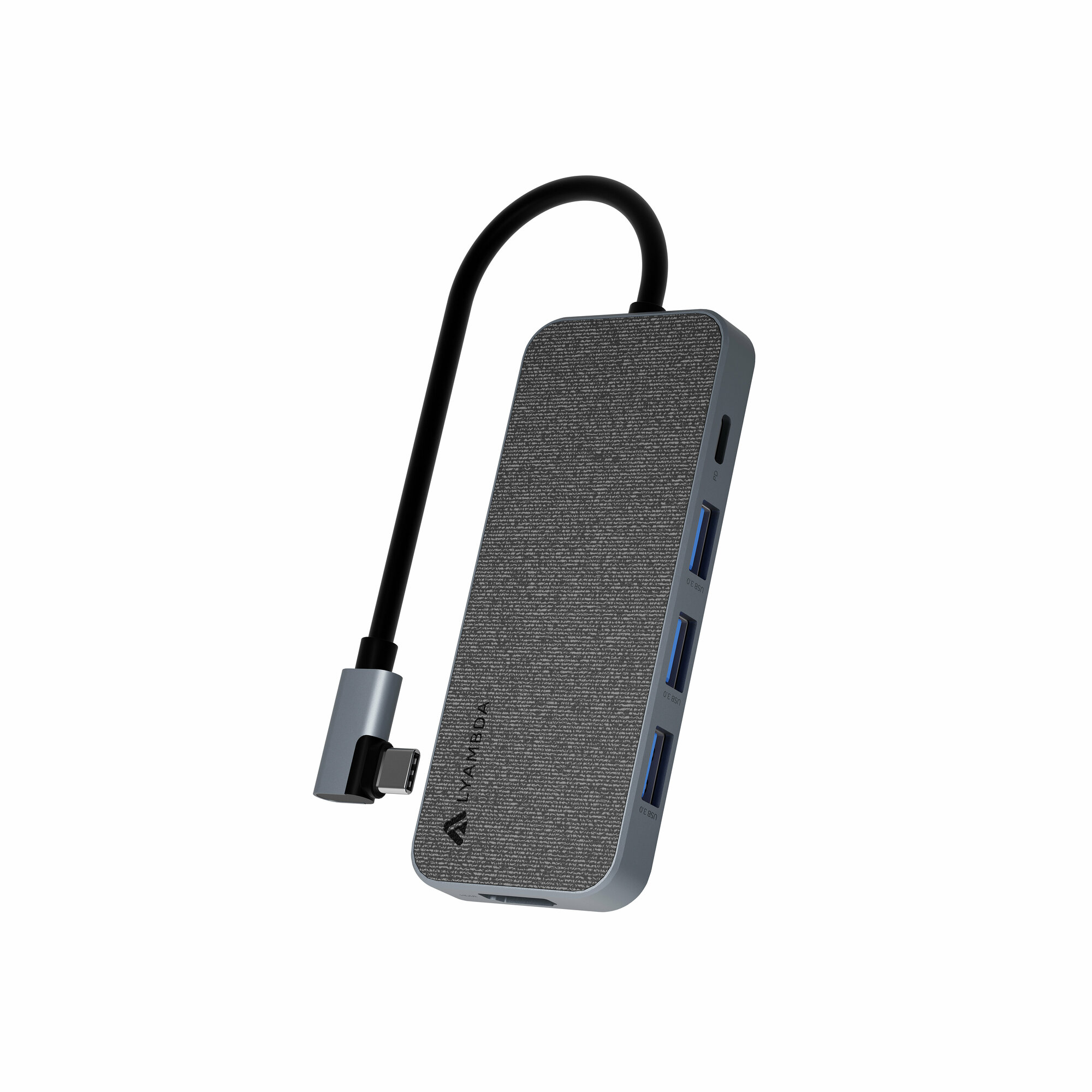 Разветвитель Type-C 5 в 1 Multimedia 4K/USB/PD Hub Lyambda Slim Aluminum LC129 Gray
