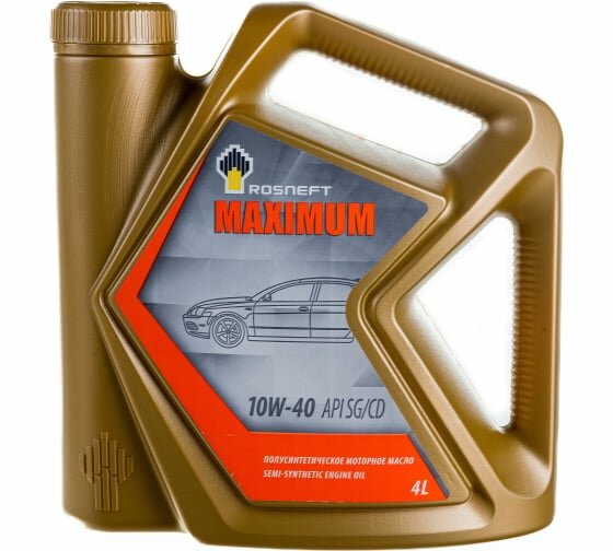 Моторное масло роснефть Maximum 10W-40 SG-CD п-синт. кан. 4 л