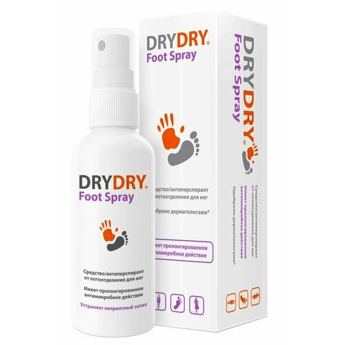 Средство от обильного потовыделения DRY DRY Foot Spray для ног, 100 мл