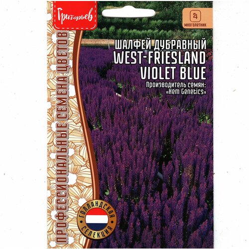 Шалфей Дубравный West-Friesland violet blue, многолетник ( 1 уп: 20 семян ) шалфей дубравный нью дайменшн блю многолетник 1 уп 5 семян