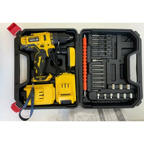 Дрель-шуруповёрт Edon AD-18 жёлтый набор 589100₽
