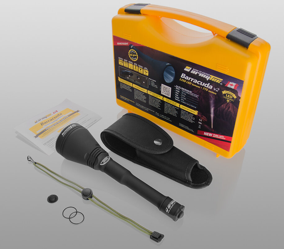 Фонарь светодиодный поисковой Armytek Barracuda v2, 1260 лм, теплый свет, аккумулятор - фото №9