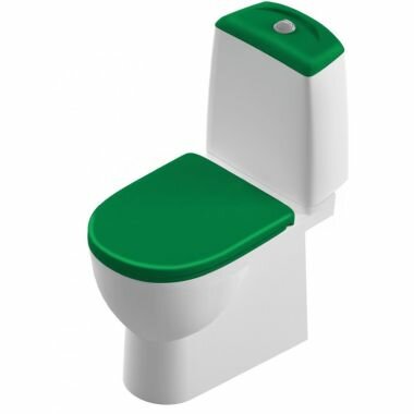 фото Унитаз компакт Best Color Green Sanita Luxe 2х кн. бело/зеленый, сиденье Микролифт