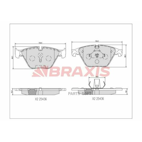 BRAXIS AA0738 AA0738_Коодки тормозные дисковые перние компект