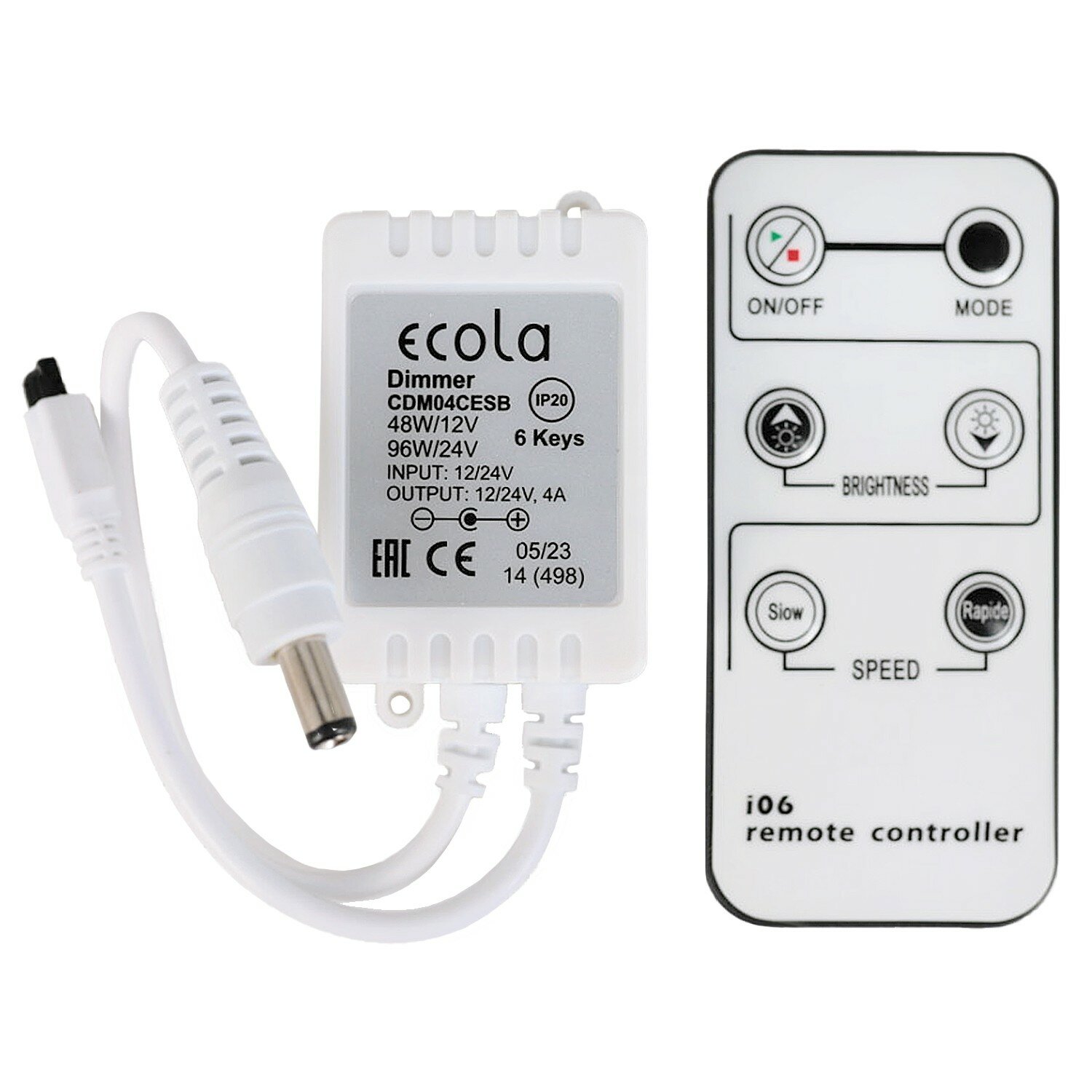 фото Диммер Ecola LED strip Dimmer, 4 A, 48 Вт, 12 В с инфракрасным пультом управления