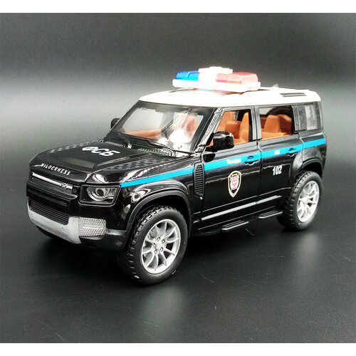 Машинка игрушечная метал Land Rover Defender ФСБ полиция черный
