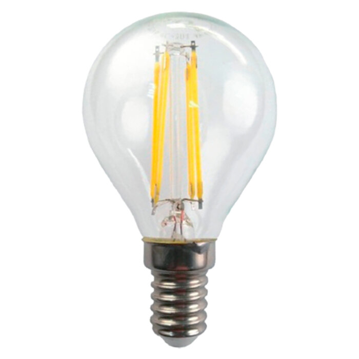 Светодиодная лампочка E14 75 Ватт филаментная теплый свет Шар FL-LED Filament G45 3000К 600лм Foton Lighting набор 5шт.