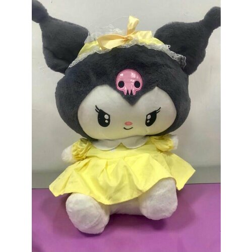 Мягкая плюшевая игрушка аниме Куроми Kuromi куруми в желтом платье 50 см