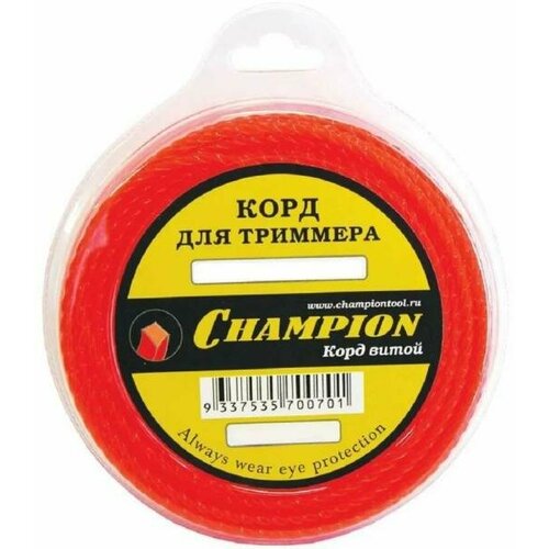 CHAMPION Корд трим. Twisted Square 3.0мм* 25м (витой квадрат) C7007 Корды корд триммерный леска champion twisted square 3 0мм 25м витой квадрат c7007