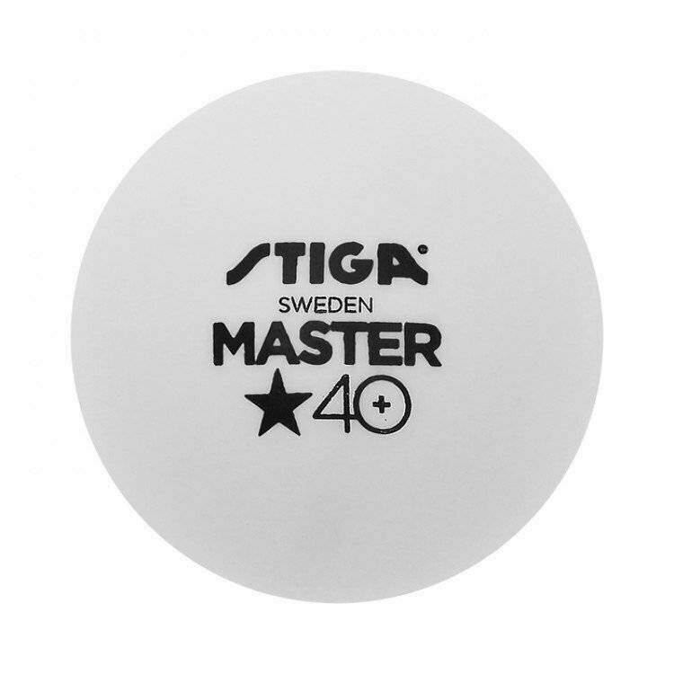 Мячи для настольного тенниса Stiga Master ABS 1* 1111-2410-06, диаметр 40+мм, 6шт, белый