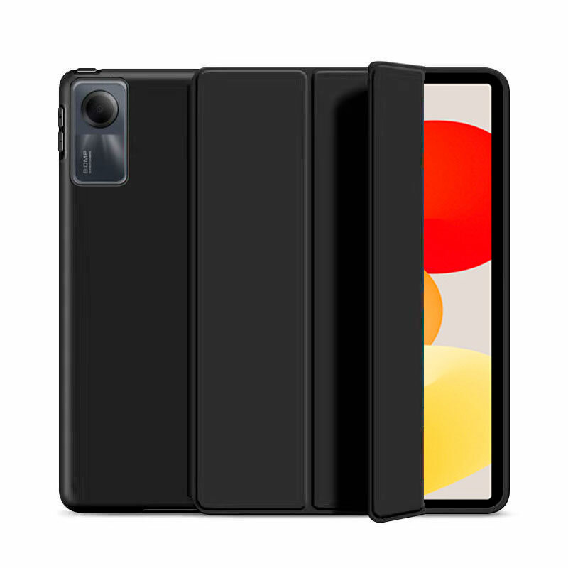 Чехол для планшета Redmi Pad SE (11 дюймов), из мягкого силикона, трансформируется в подставку (черный)