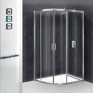 фото Душевой уголок BelBagno Uno 195-RH-2 100х80 правый, прозрачный, с поддоном, хром (UNO-195-RH-2-100/80-C-Cr, TRAY-BB-RH-100/80-550-15-W-R)