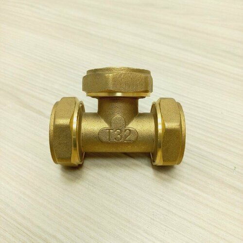 Обжимной тройник 32х32х32 мм, Hydrosta, цанговый, 1 шт