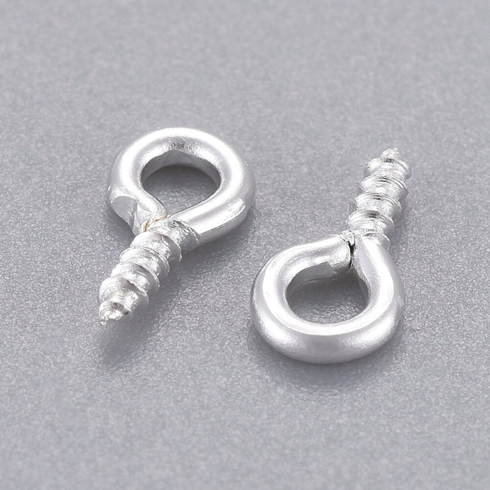 Штифт вкручивающийся 8.5х4мм с петелькой базовый материал - железо серебристого цвета 5 грамм