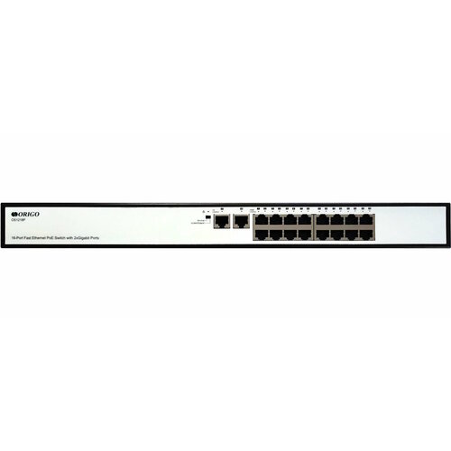 ORIGO OS1218P190WA1A Неуправляемый PoE-коммутатор 16x100Base-TX PoE 2x1000Base-T PoE-бюджет 190 Вт корпус металл 11613₽