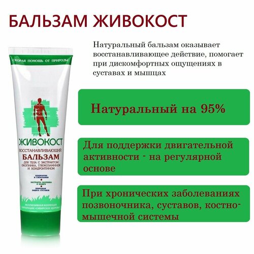 Бальзам Живокост с экстрактом окопника глюкозамином и хондроитином 100 мл 625₽