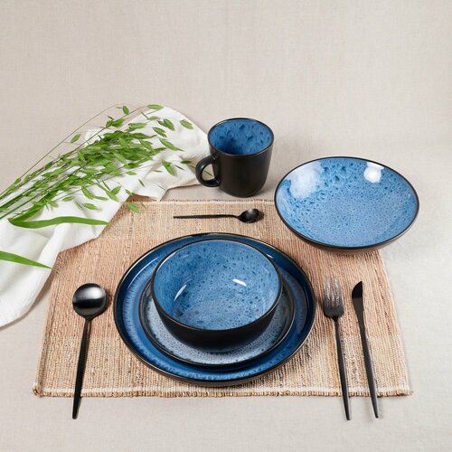 Набор столовой посуды, сервиз обеденный, керамическая посуда для сервировки стола, из 5-и предметов