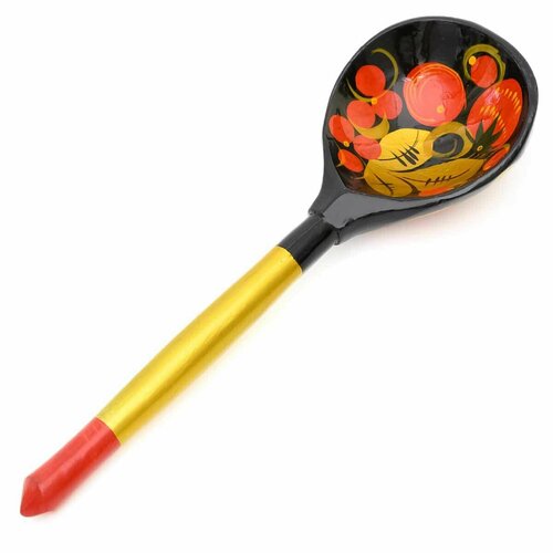 Деревянная ложка столовая с росписью - Хохлома 19 см 499₽